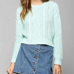 Urban Outfitters Mint Green Chunky Knit Sweater M